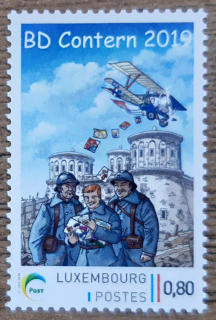 Lucembursko ** "meng post" vojáci,letadlo,pošta,komiks r.2019