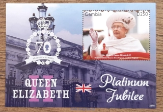 GAMBIE ** aršík 1zn., QEII., platinové výročí, r. 2022