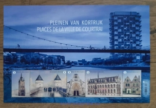 BELGIE ** aršík Bl 283, Landmarks of Courtrai, r. 2023