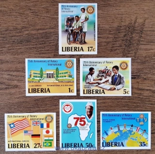 Liberia ** 1161/6 B, NEZOUBKOVANÁ, Rotary, r.1977
