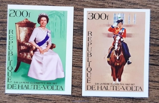 Horní Volta ** 676/7 NEZOUBKOVANÉ, QEII. , r.1977