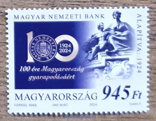 MAĎARSKO ** 100 let centrální banky, R. 2024