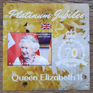 St. Vincent and The Grenadines ** aršík 1zn., QEII. platinové jubileum, r. 2022