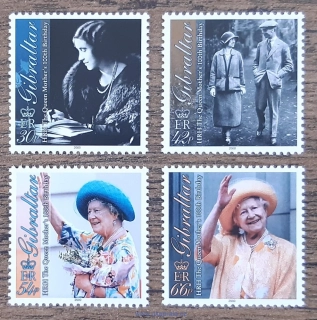 GIBRALTAR ** 934/7, 100. narozeniny královny matky, r. 2000