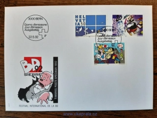ŠVÝCARSKO FDC 1474/6 komiksy, r. 1992