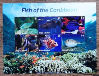 ANTIGUA A BARBUDA ** aršík, ryby z Karibiku, r. 2023